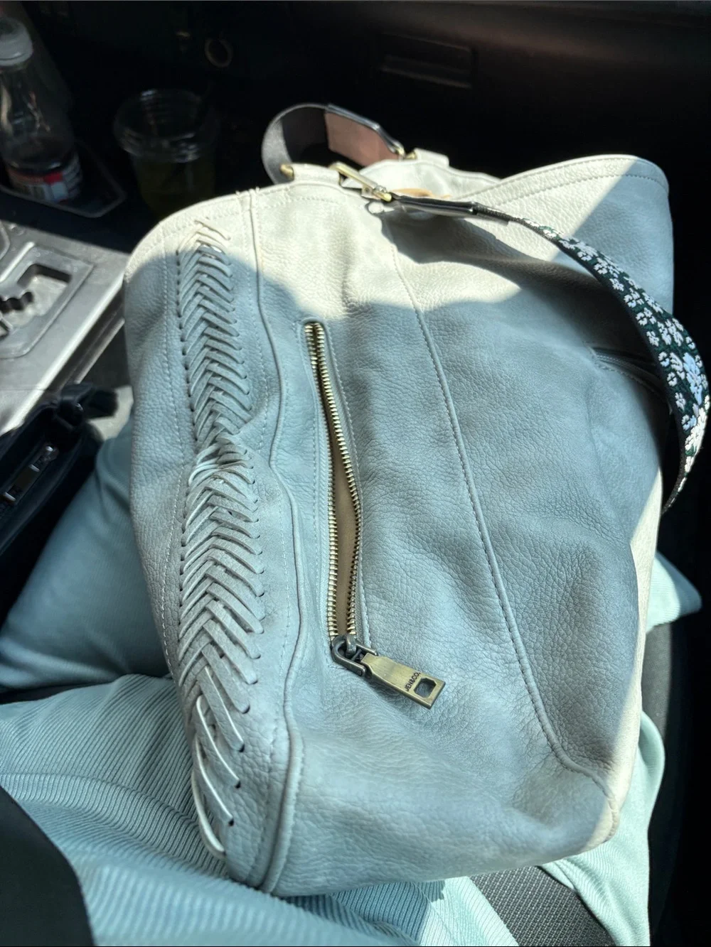 JEN &CO hobo Crossbody Bag with Floral Jacquard Strap